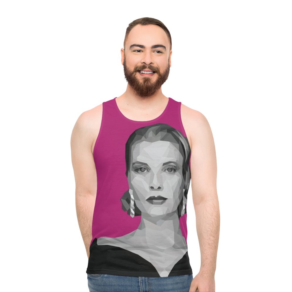 Grace Kelly Geometric Poly Pink Unisex Tank Top