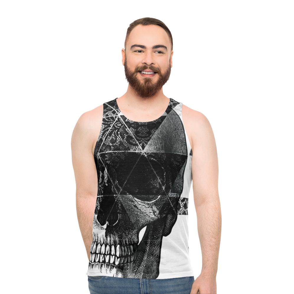 Geometric skull tank top design for Dia de los Muertos