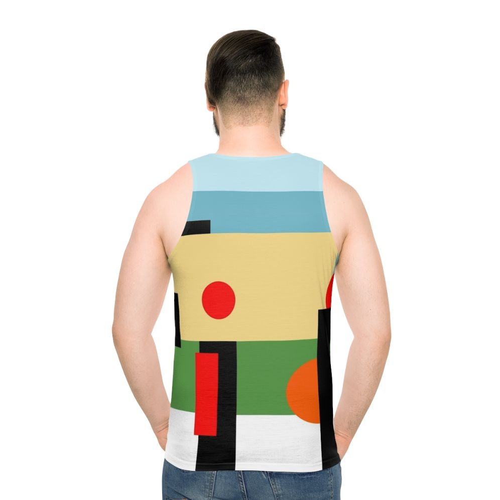 Geometric unisex tank top inspired by Brian Eno's 'Another Green World'