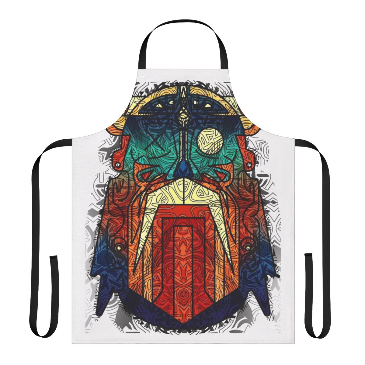 Odin Wodan inspired geometric viking ornament art apron