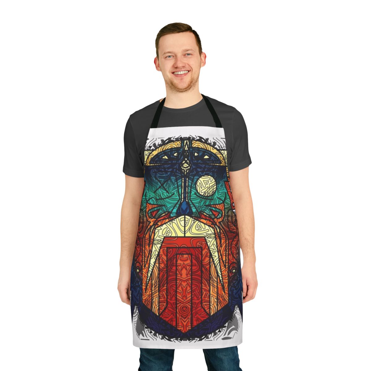 Odin Wodan inspired geometric viking ornament art apron