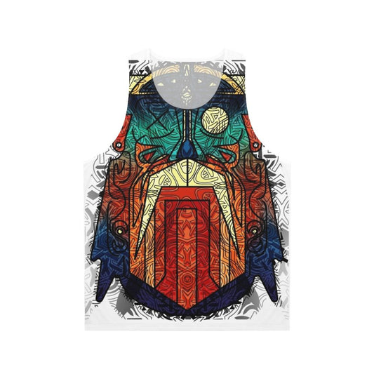 Odin Wodan geometric vikings ornament art unisex tank top