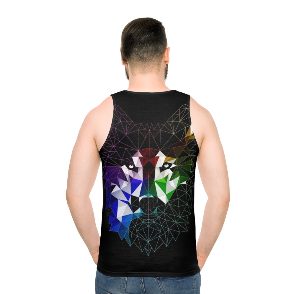 Geometric wolf abstract design unisex tank top