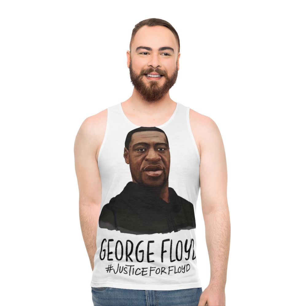 Unisex tank top with George Floyd and Black Lives Matter design