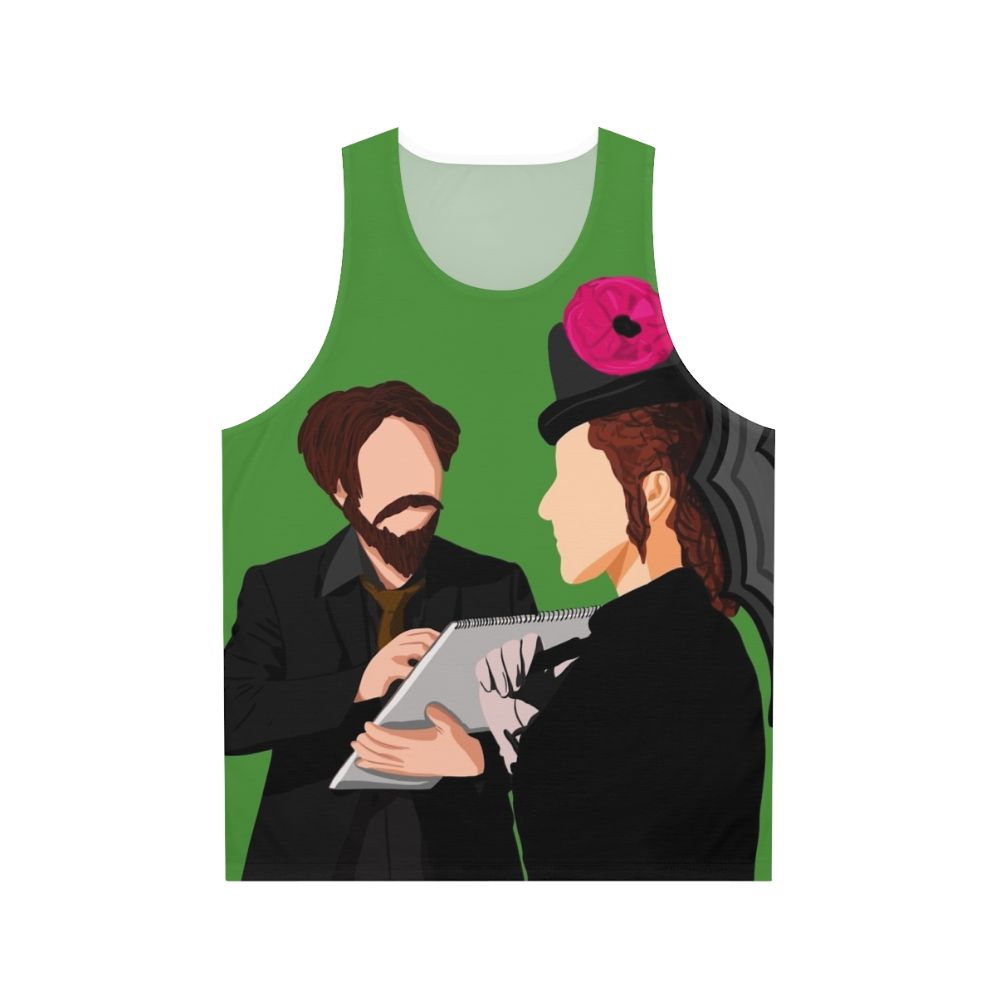 Unisex tank top featuring a painting-inspired dot design, inspired by the musical "Sunday in the Park with George"