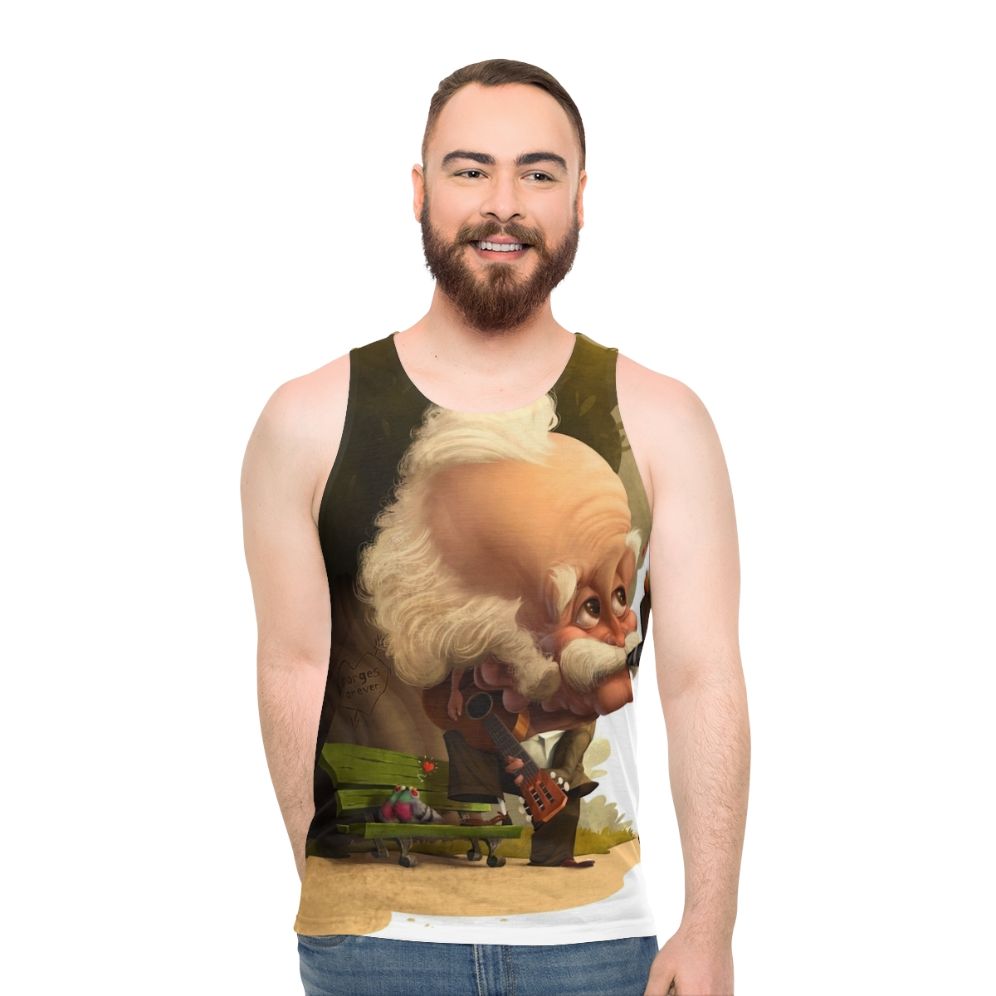Unisex tank top with caricature of French singer Georges Brassens
