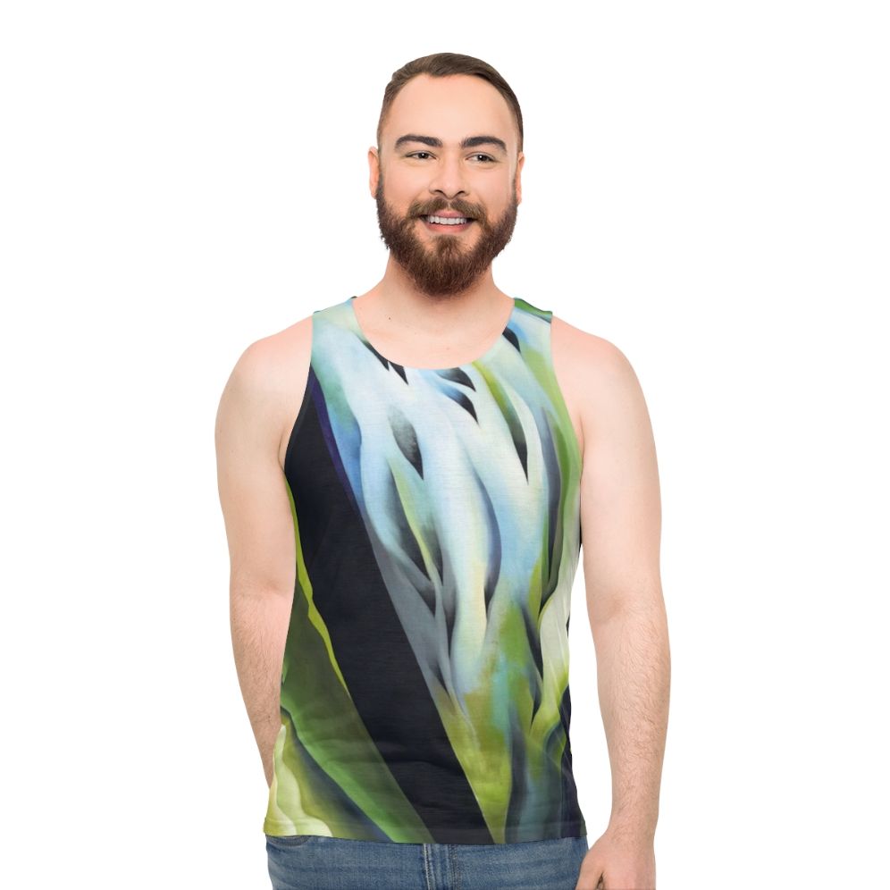 Georgia O'Keeffe inspired floral abstract unisex tank top