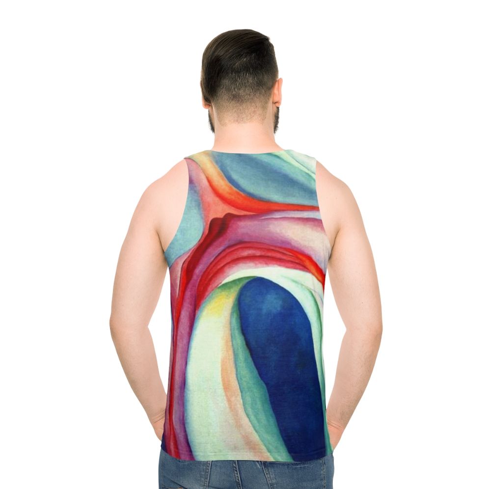 Georgia O'Keeffe inspired abstract floral art unisex tank top