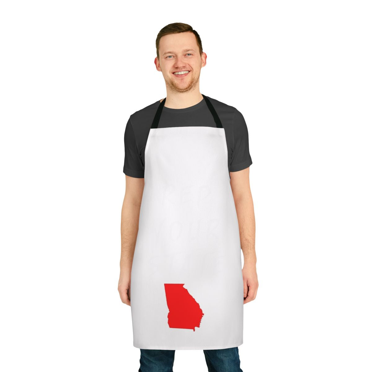 Georgia state pride apron with flag design