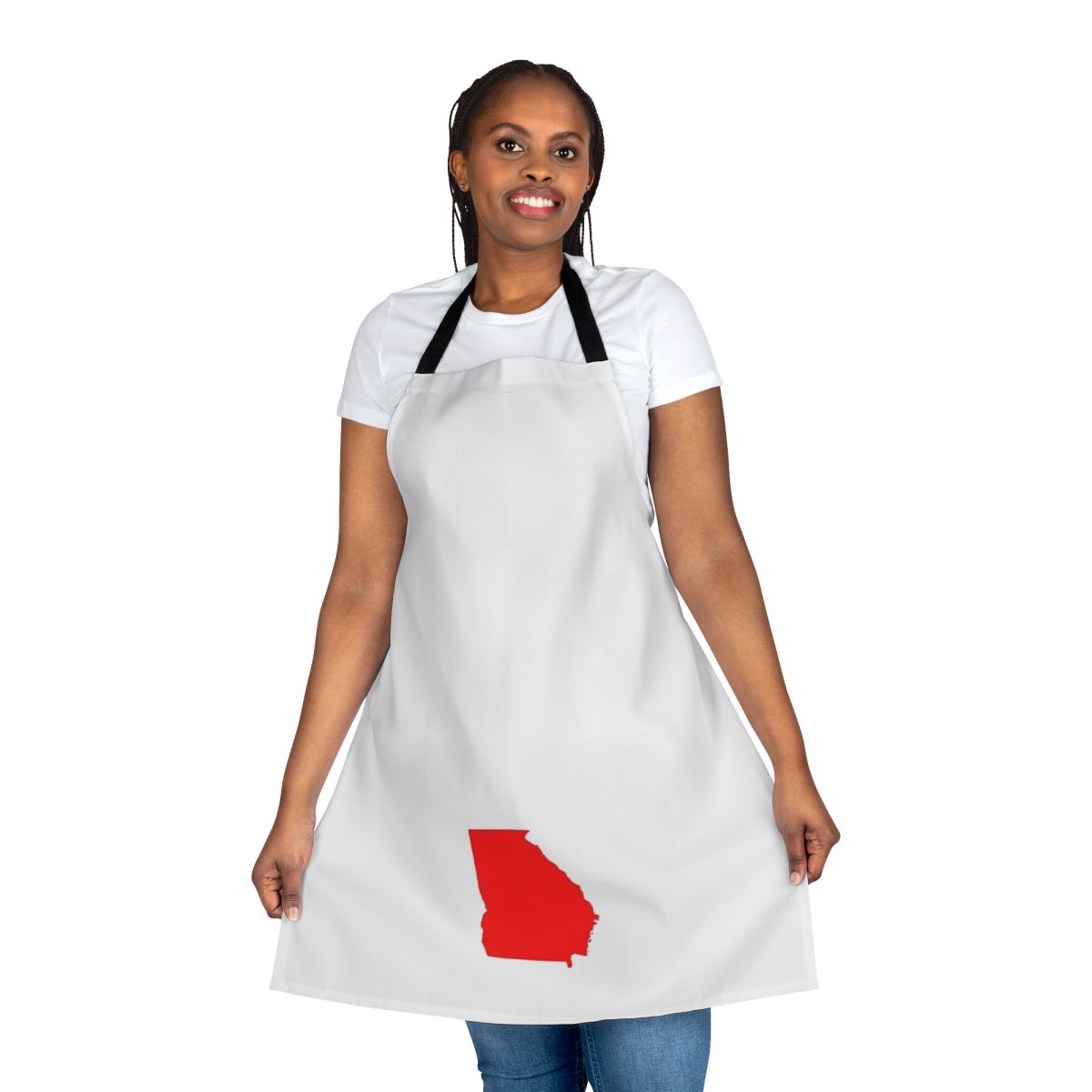 Georgia state pride apron with flag design