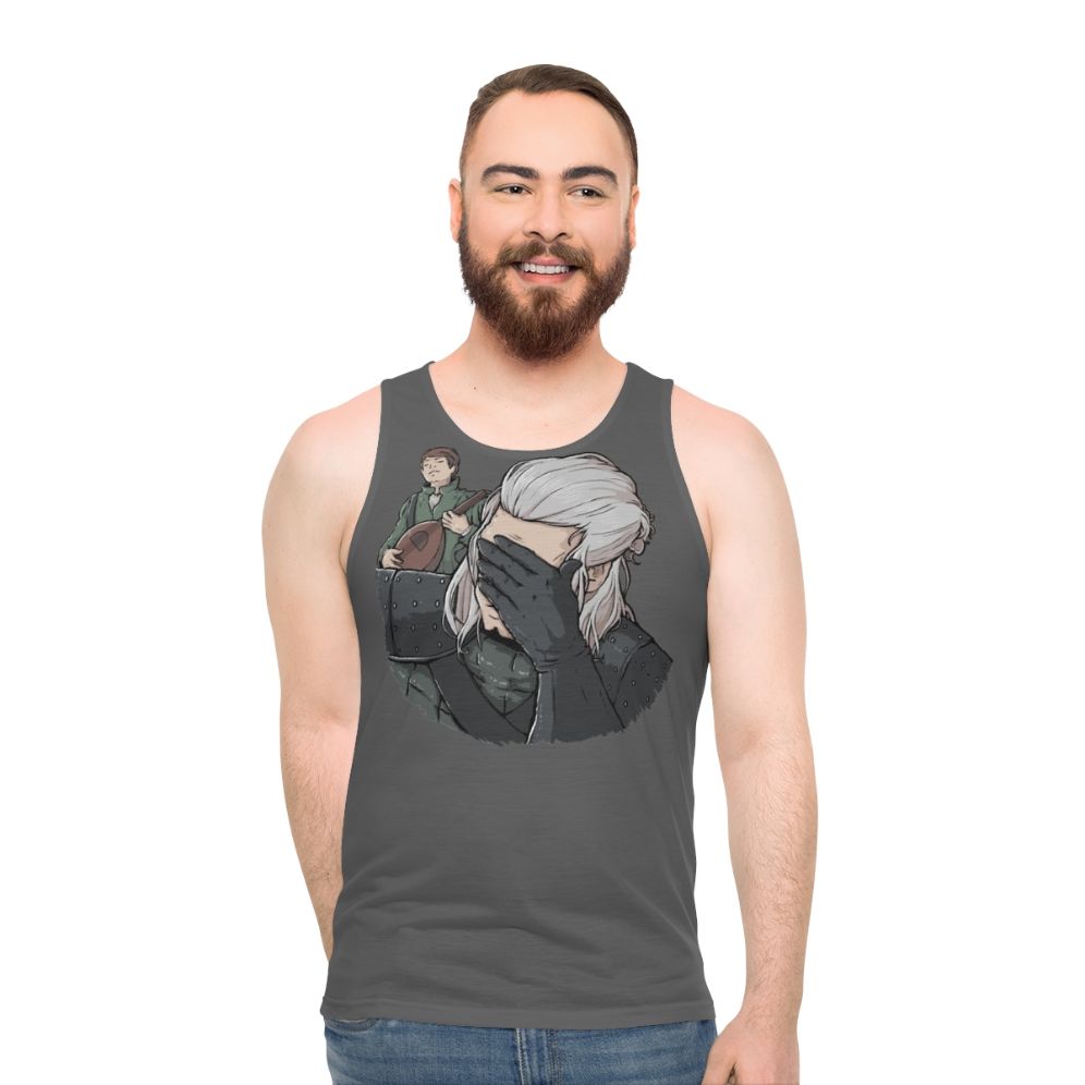 Geralt of Rivia face palm The Witcher unisex tank top