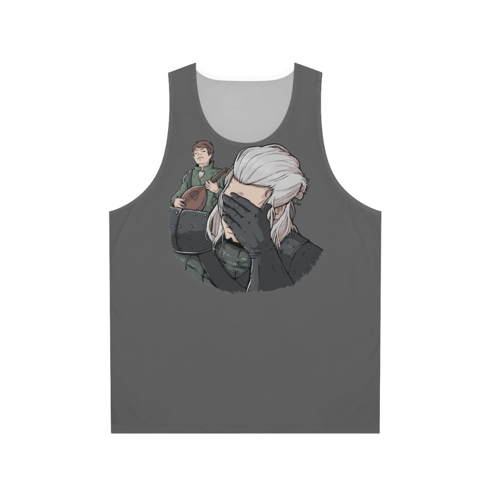 Geralt of Rivia face palm The Witcher unisex tank top
