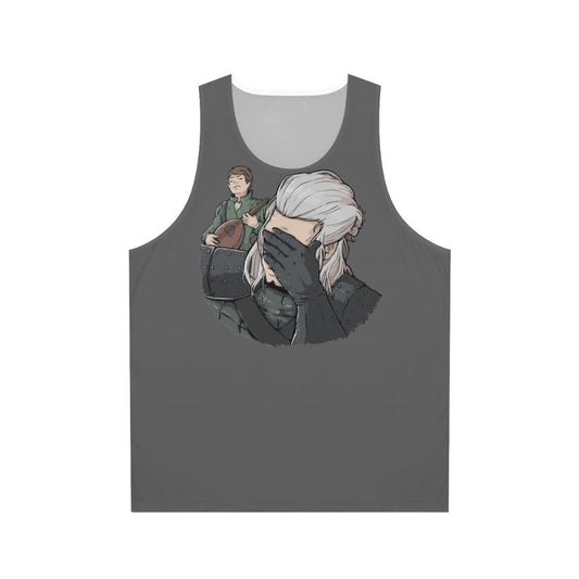 Geralt of Rivia face palm The Witcher unisex tank top
