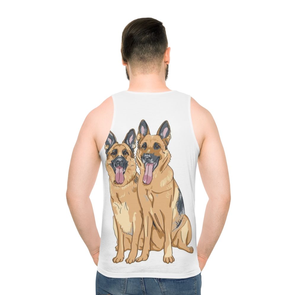 German Shepherd dog breeds on a unisex tank top