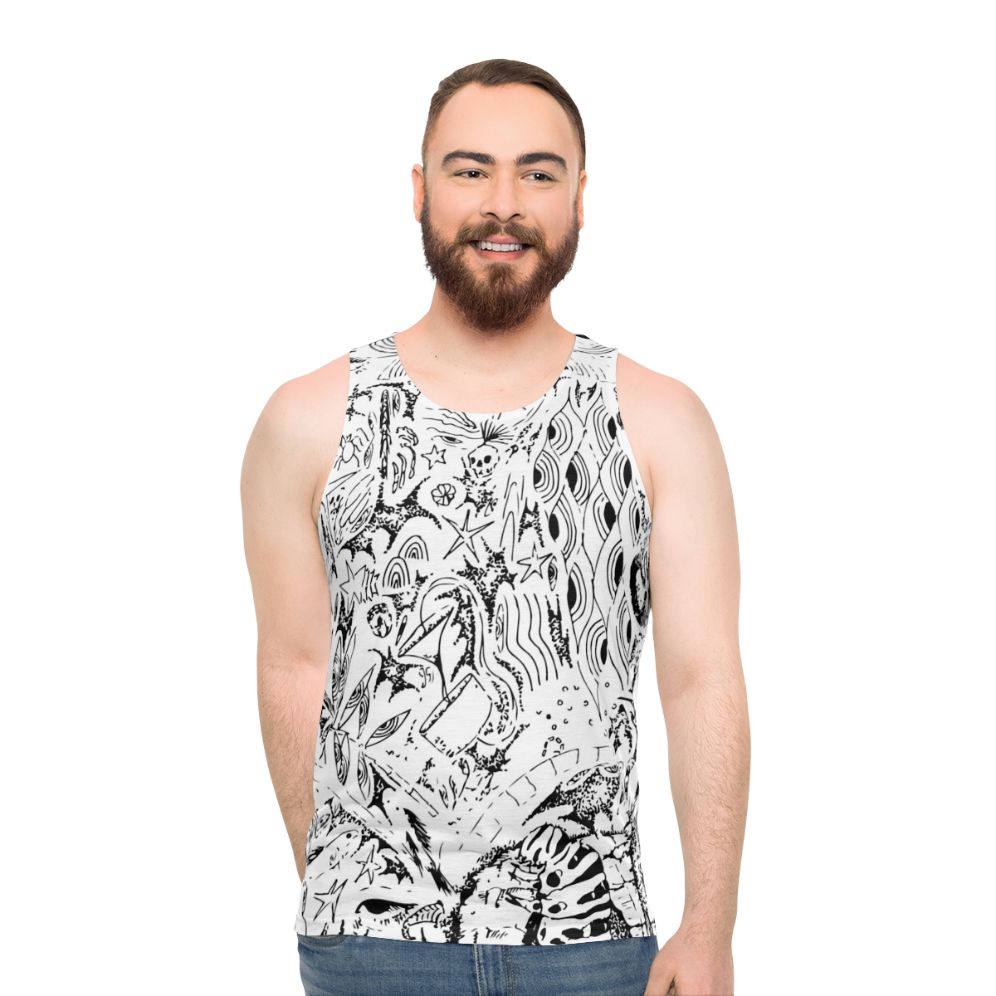 Ghibli drawing collage unisex tank top
