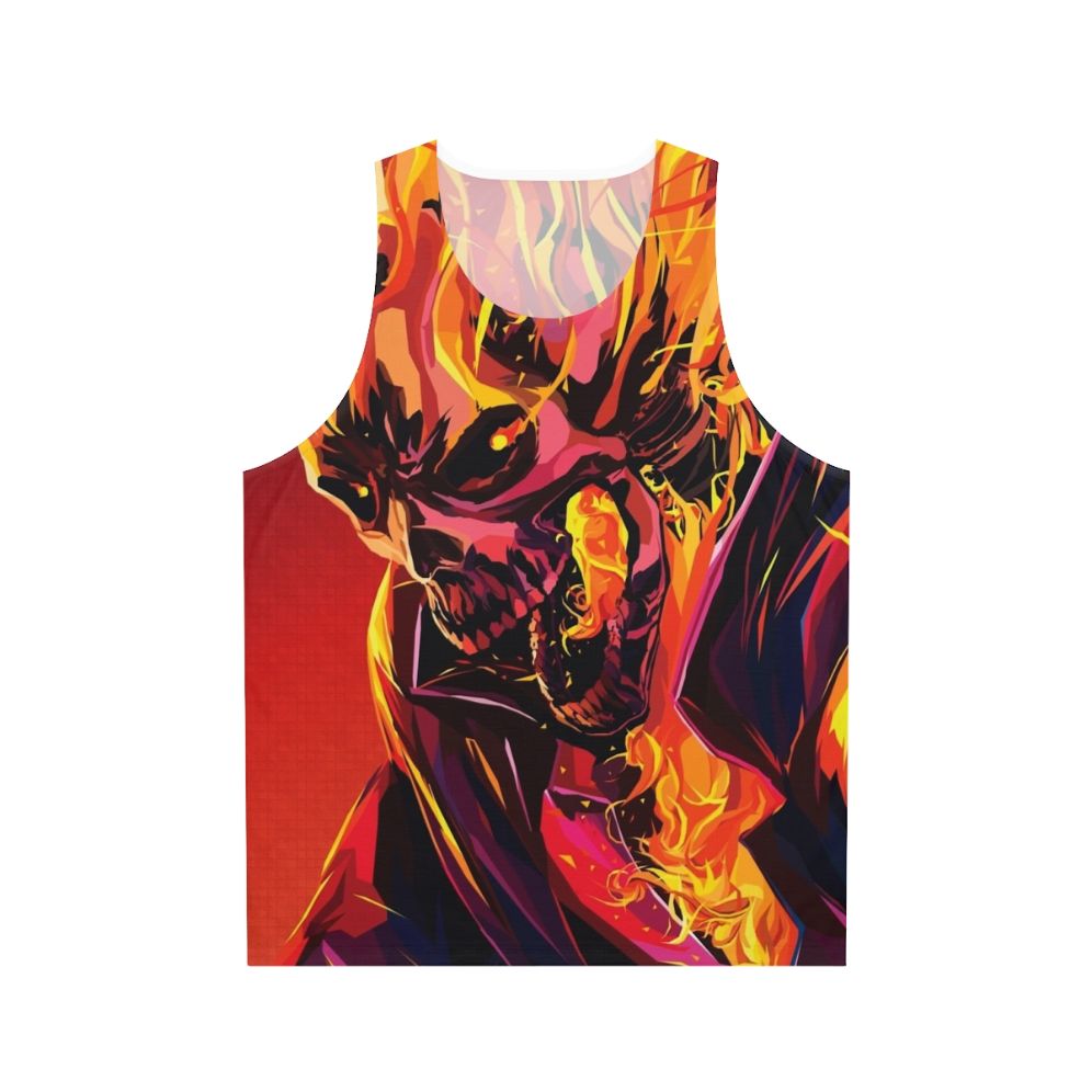 Ghost Rider Unisex Tank Top with Flaming Skull Design