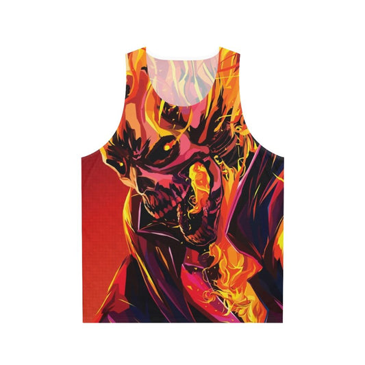 Ghost Rider Unisex Tank Top with Flaming Skull Design
