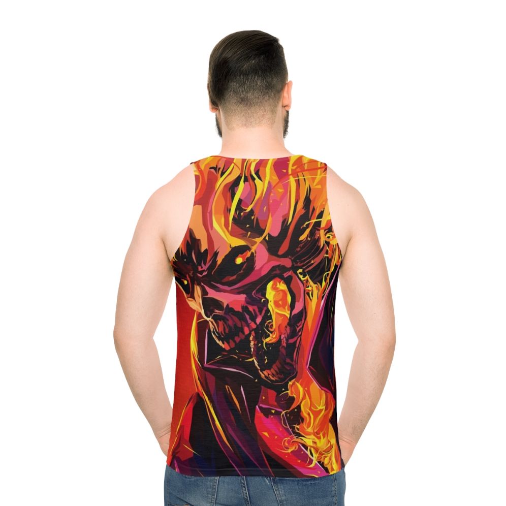 Ghost Rider Unisex Tank Top with Flaming Skull Design