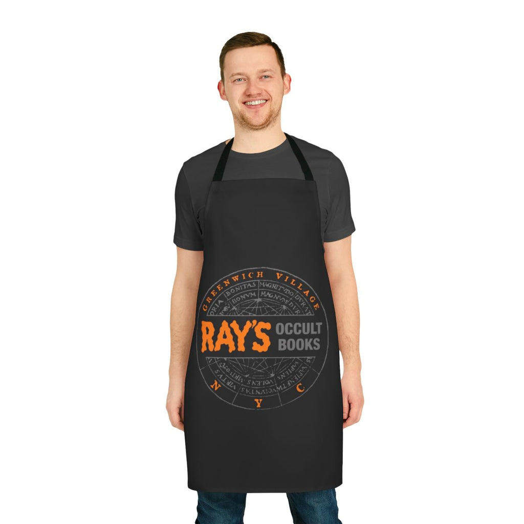 Ghostbusters-inspired apron featuring occult books design