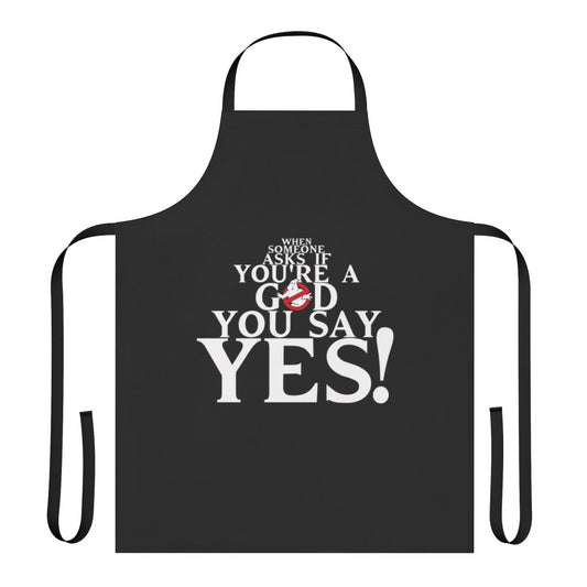 A high-quality apron featuring a quote from the classic 1984 film Ghostbusters.