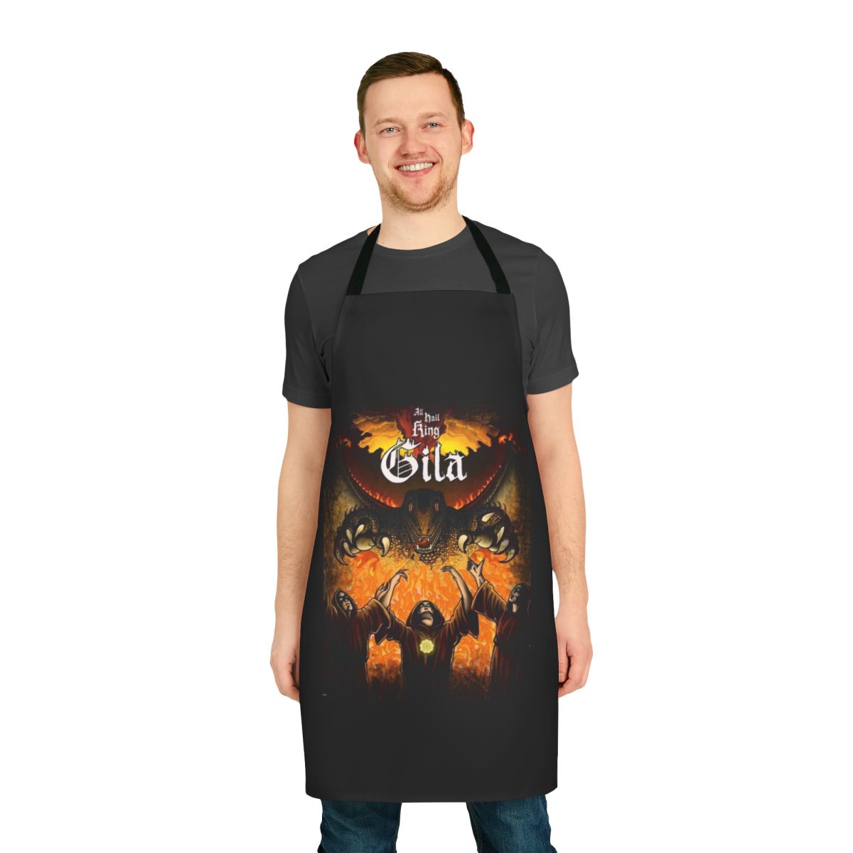 Gila monster inspired King Gizzard and the Lizard Wizard fan art t-shirt apron