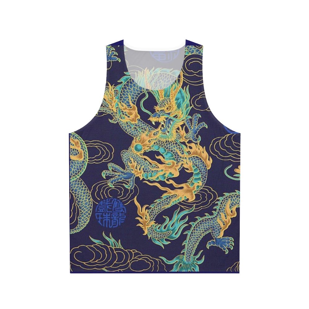 Gilded dragon design unisex tank top