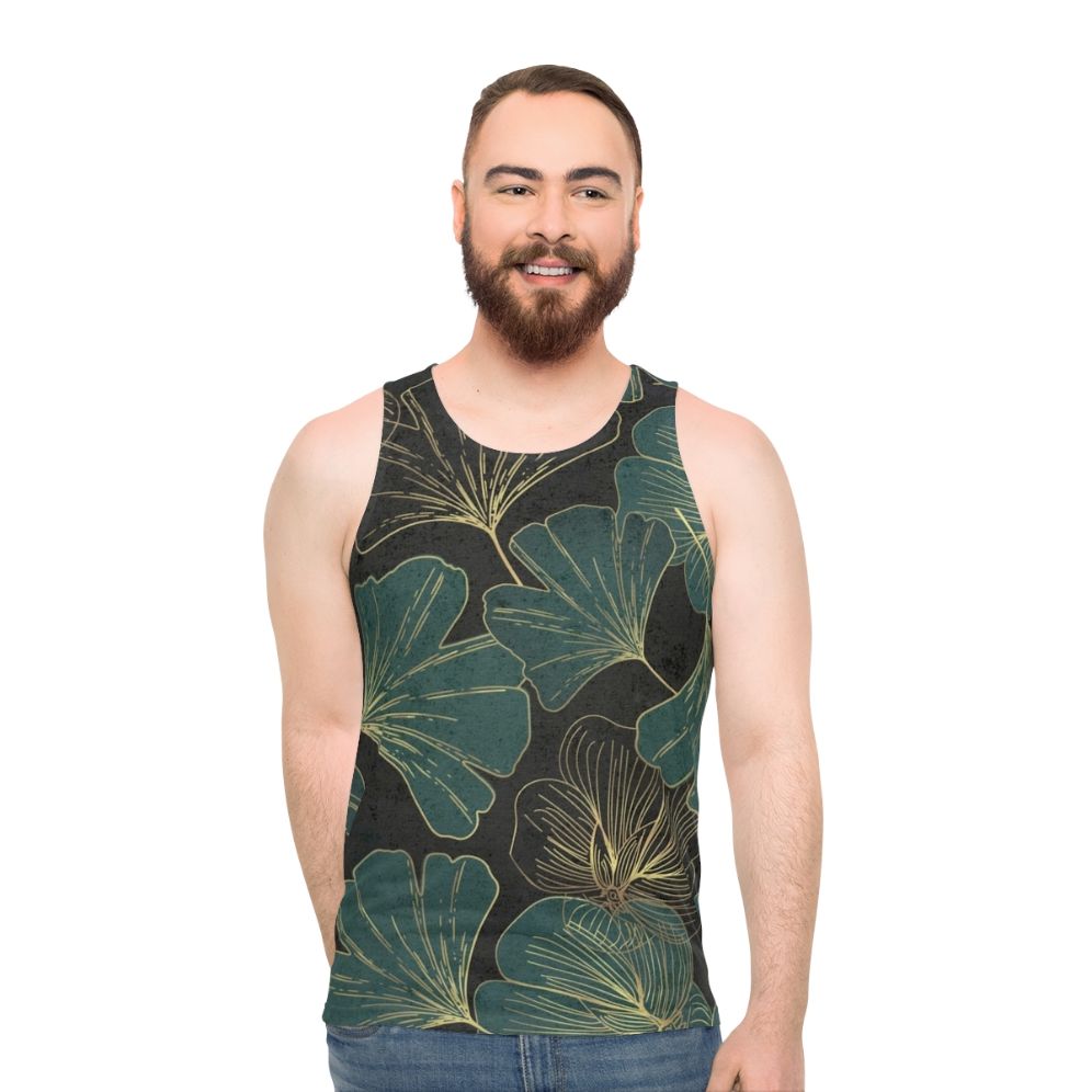 Ginkgo Biloba Leaves Botanical Art Unisex Tank Top