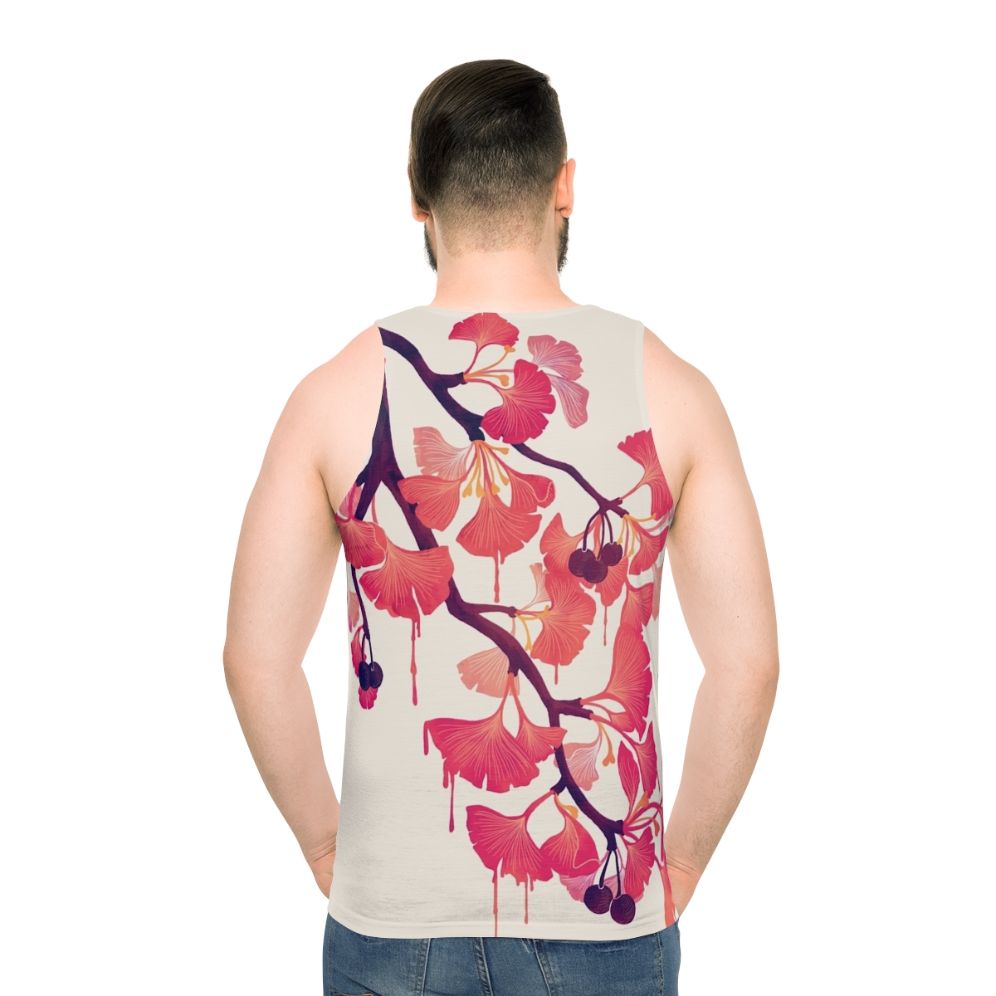 Ginkgo botanical watercolor unisex tank top