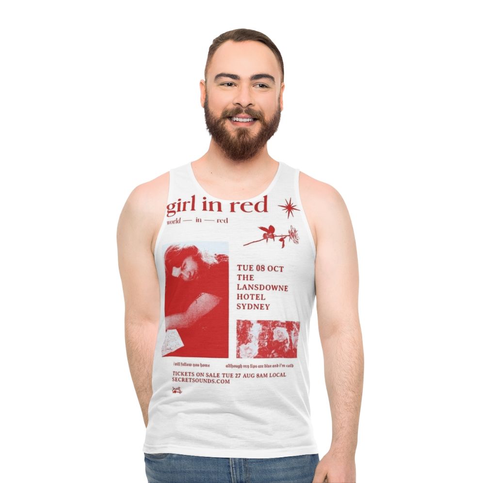 Girl in Red World in Red Tour Unisex Tank Top
