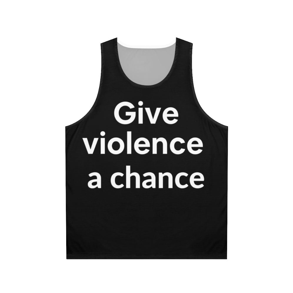 Unisex tank top with "Give Peace a Chance" design