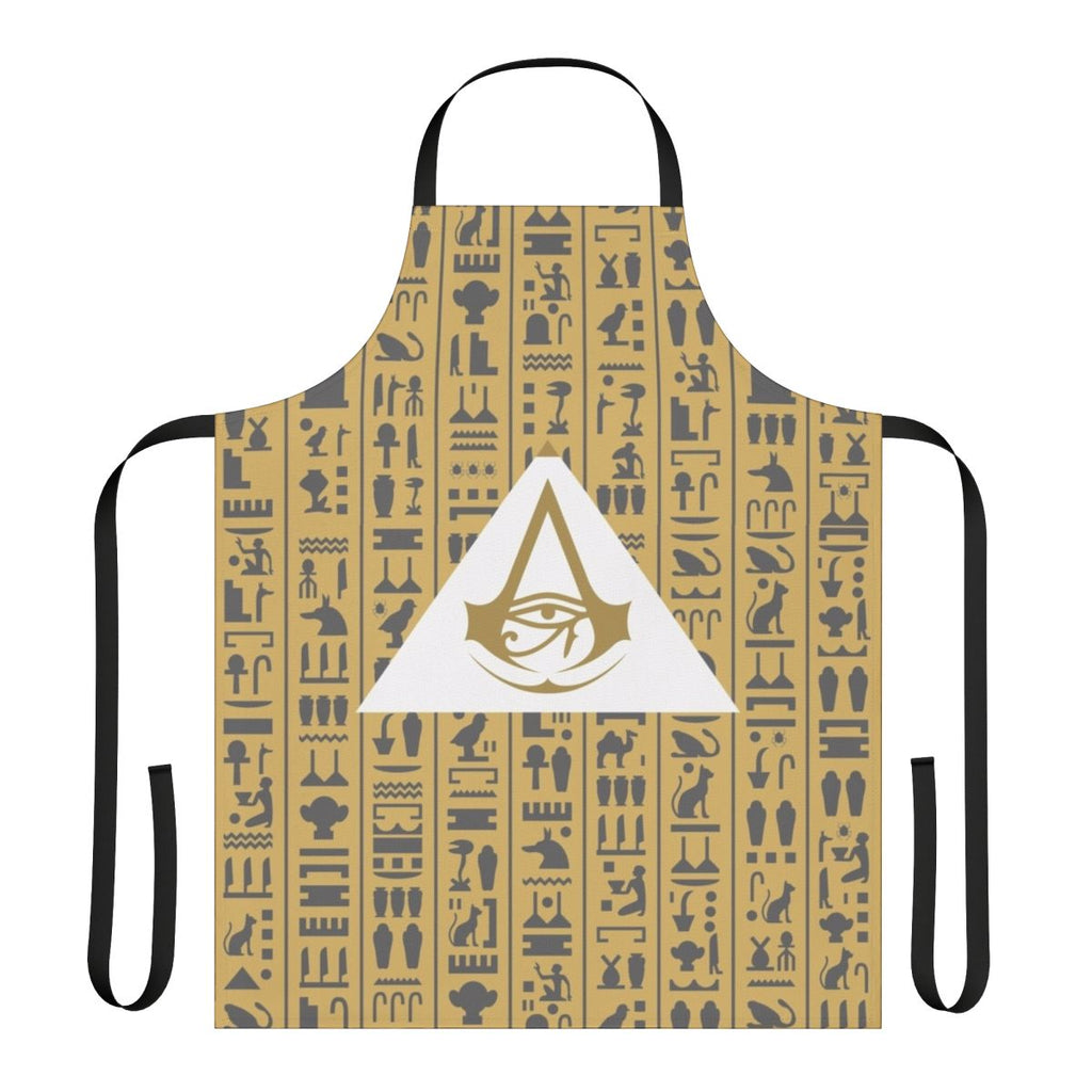 Assassin's Creed inspired apron featuring the iconic Giza Pyramids