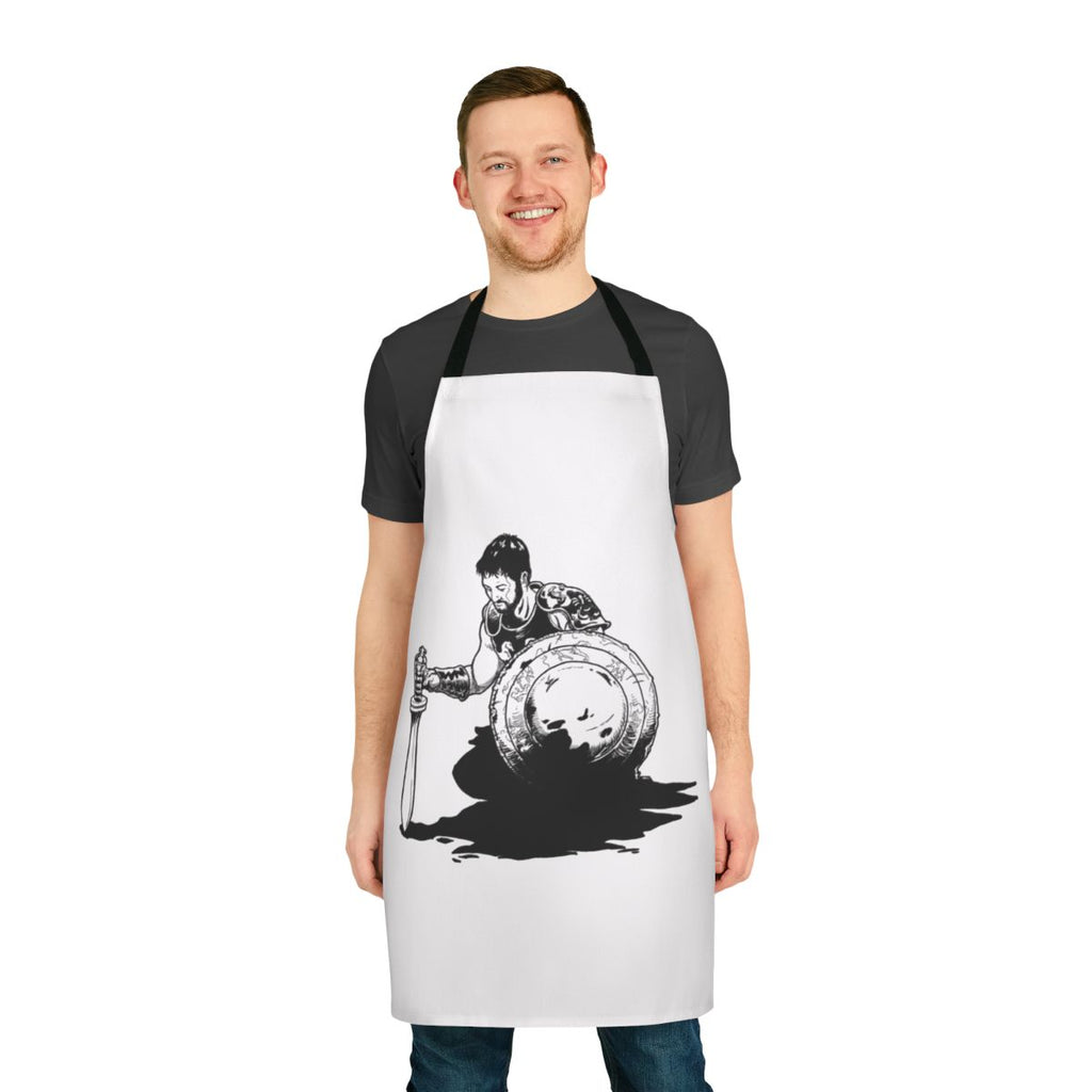 Gladiator-Inspired Cooking Apron with Roman Warrior Design