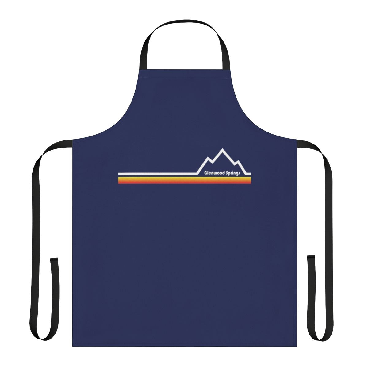 Glenwood Springs Colorado inspired apron featuring mountain landscape and outdoor adventure elements
