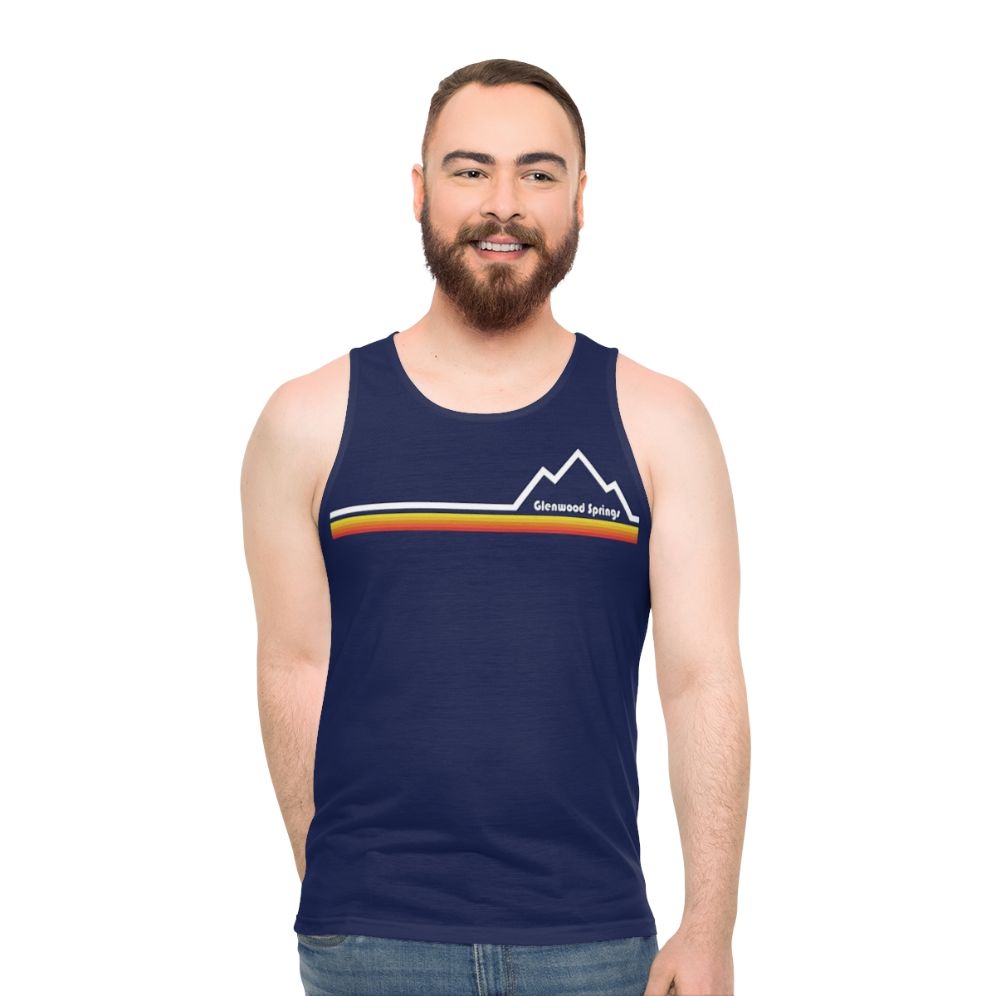 Glenwood Springs Colorado Unisex Tank Top with Rocky Mountain Scenery
