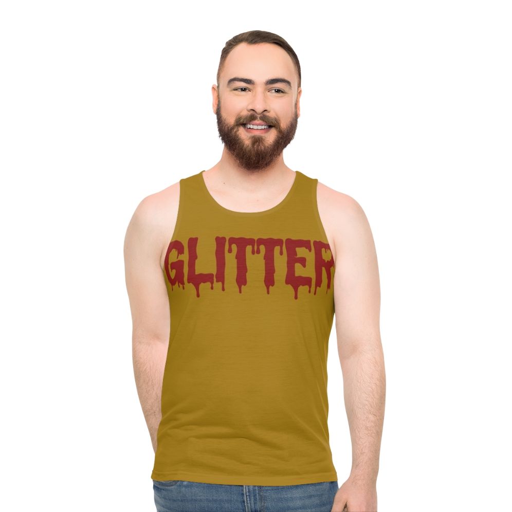 Glitter in Blood Goth Typography Unisex Tank Top
