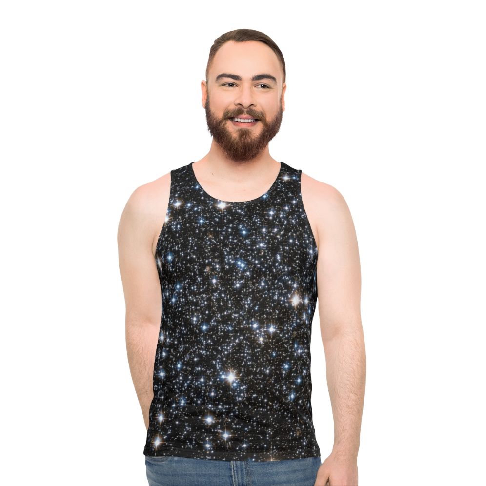Glittering galaxy design unisex tank top