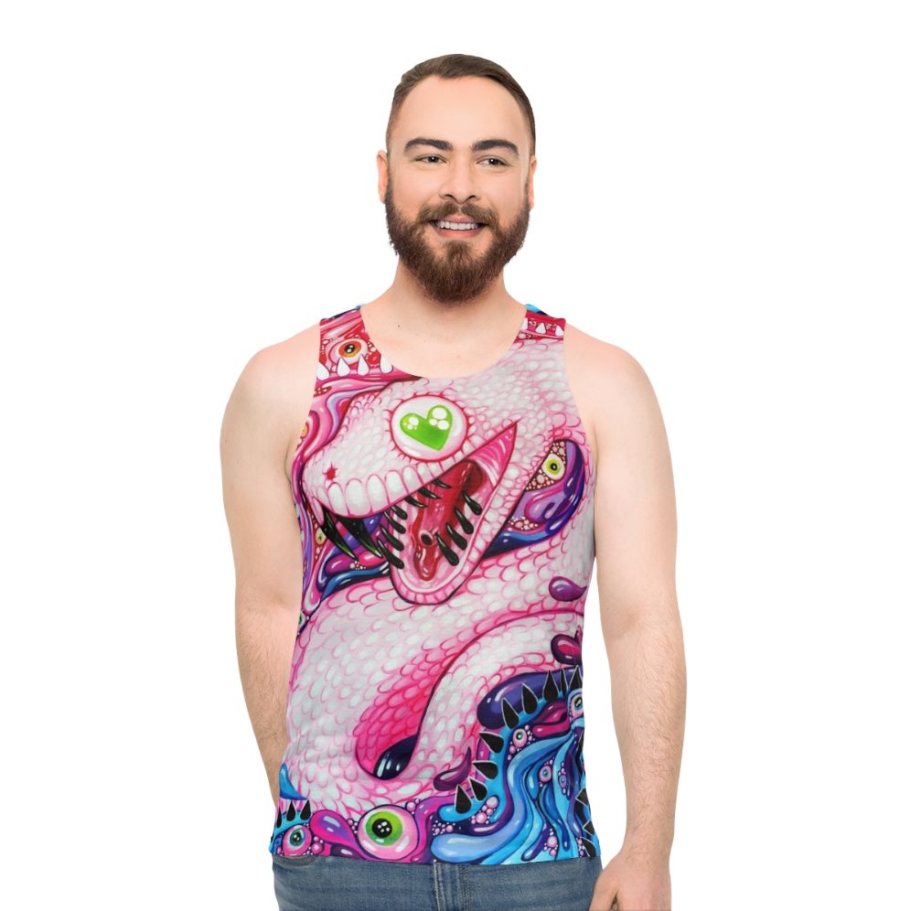 Glittersnake acrylic painting printed on a unisex tank top