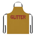 Glittery gothic horror metal punk apron with blood and glitter typography design