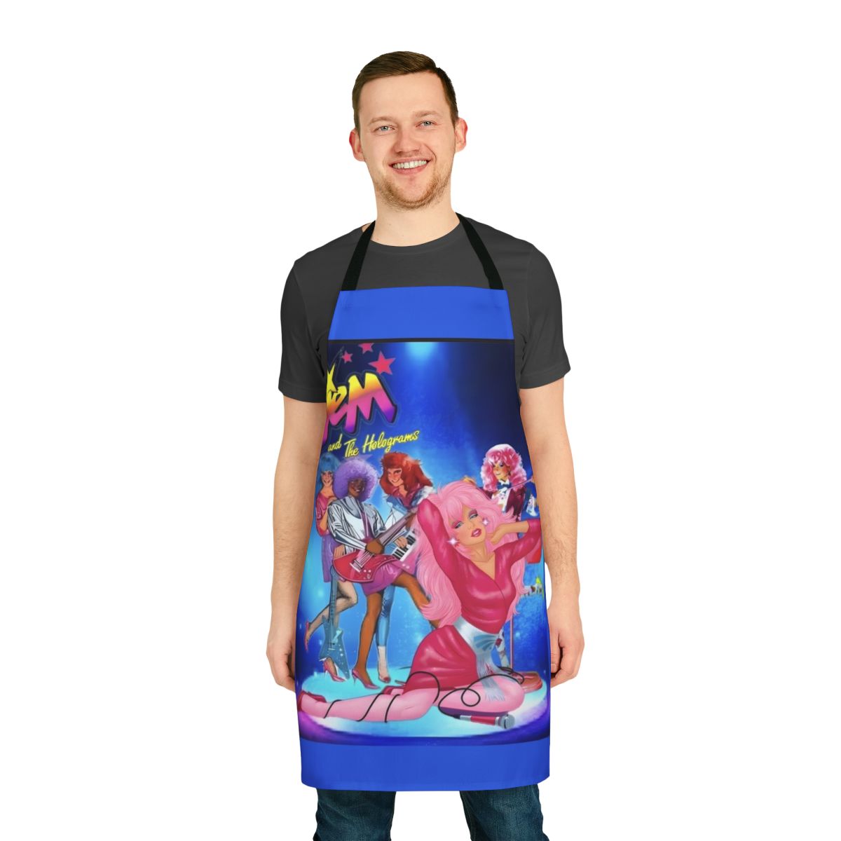Jem-inspired glitzy and sparkly apron for music fans