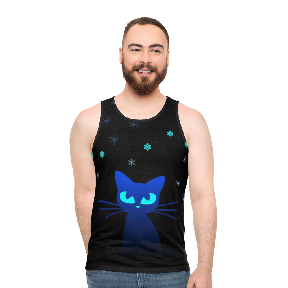 Glow in the dark cat unisex tank top