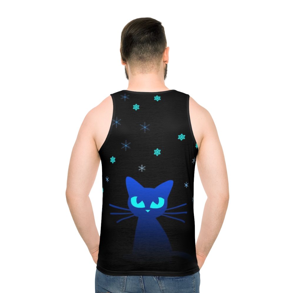 Glow in the dark cat unisex tank top