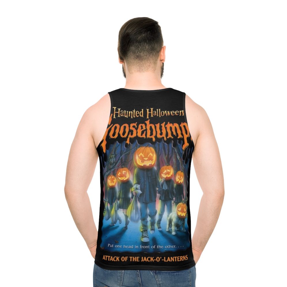 Glow-in-the-dark haunted halloween goosebumps unisex tank top