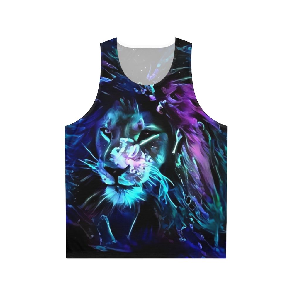 Glow in the Dark Neon Lion Unisex Tank Top