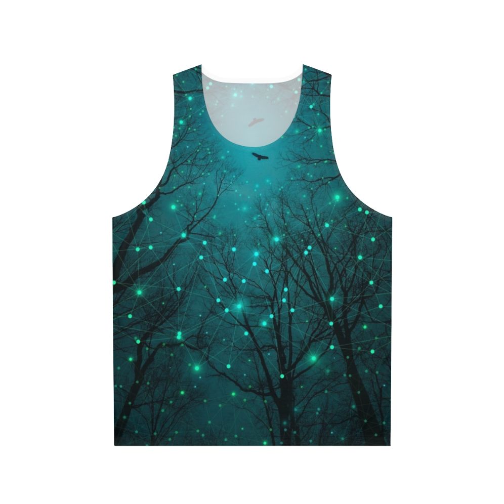Glowing galaxy stars unisex tank top