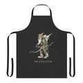 Meat eater gnome packing out a unicorn design kitchen apron