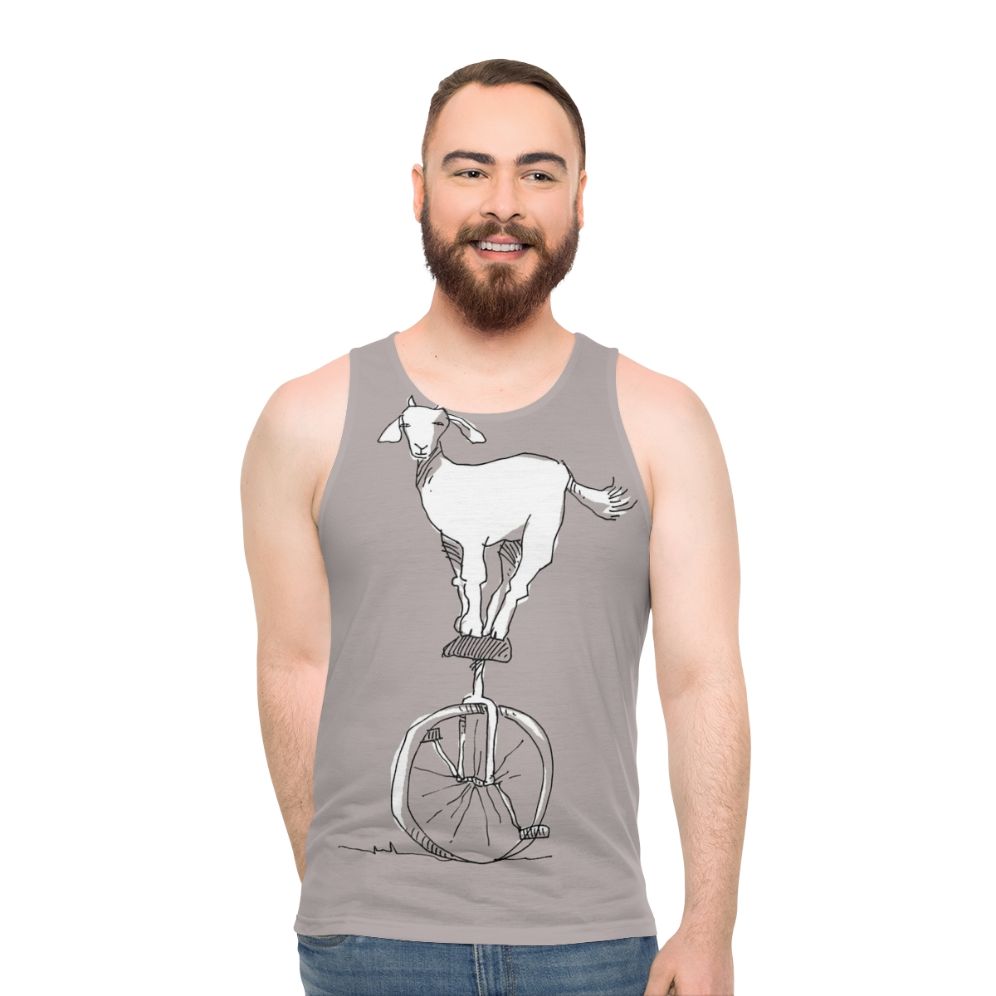 Goat on a unicycle graphic