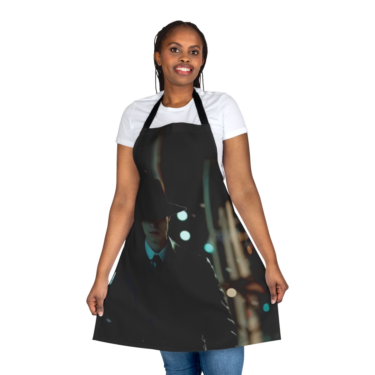 Stylish apron inspired by the Korean drama "Goblin" featuring the Grim Reaper character