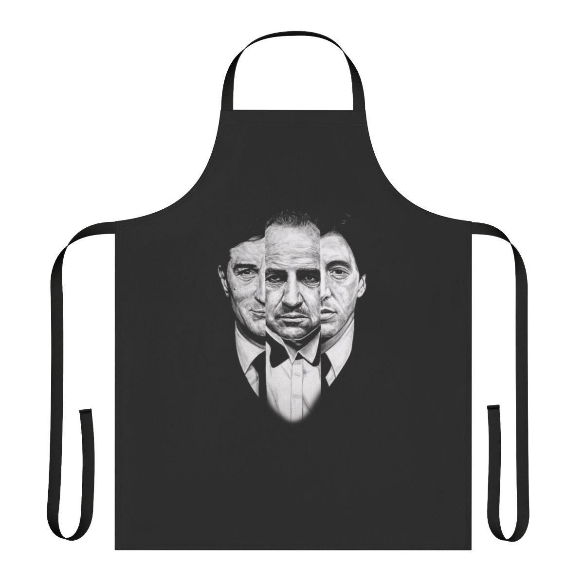 Black apron with The Godfather movie-inspired design