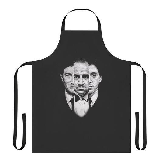 Black apron with The Godfather movie-inspired design