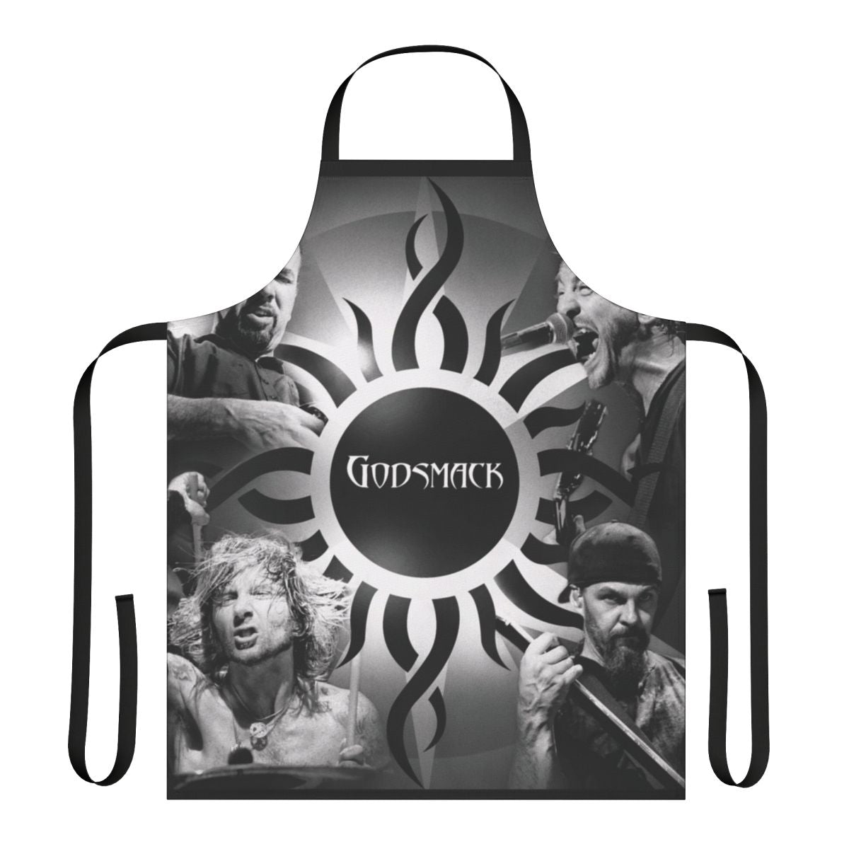 Godsmack-inspired apron featuring the band's iconic logo and design